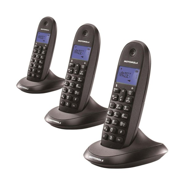 Motorola c1003lb+ negro trío teléfono inalámbrico