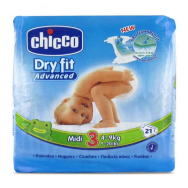 CHICCO PAÑALES ULTRA FIT&FUN T3 4-9KG 21 UDS