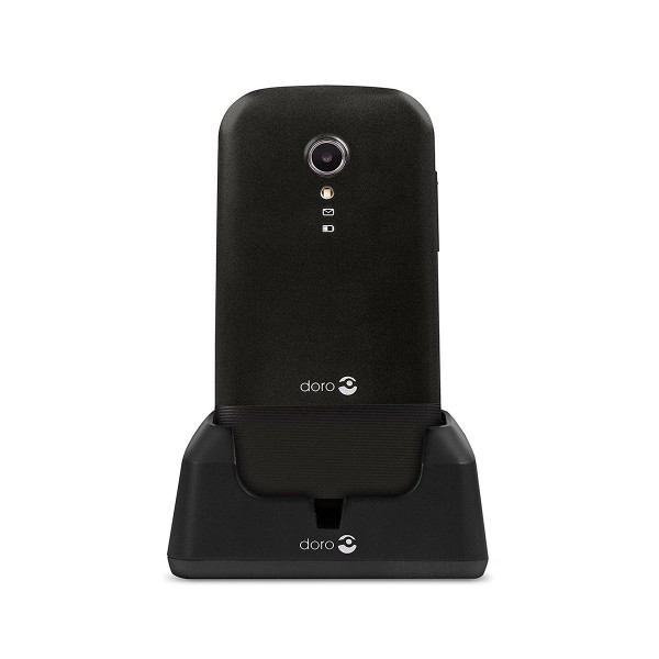 Doro primo 2404 negro móvil senior dual sim 2.4'' cámara 0.3mp bluetooth radio fm micro sd incluye base de carga