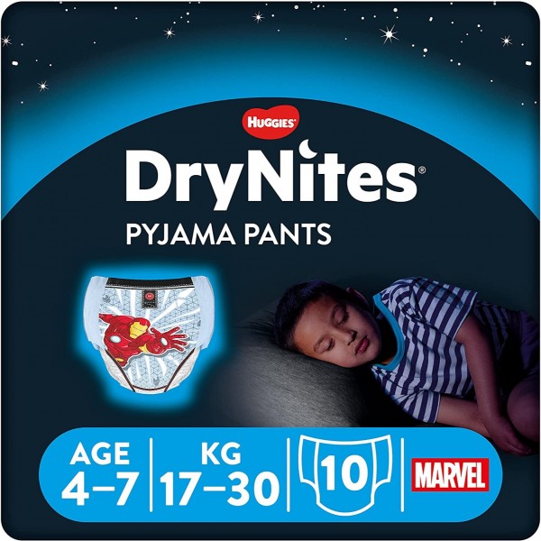 Drynites Pyjama Pants 4-7a 17-30kg 10u Niño