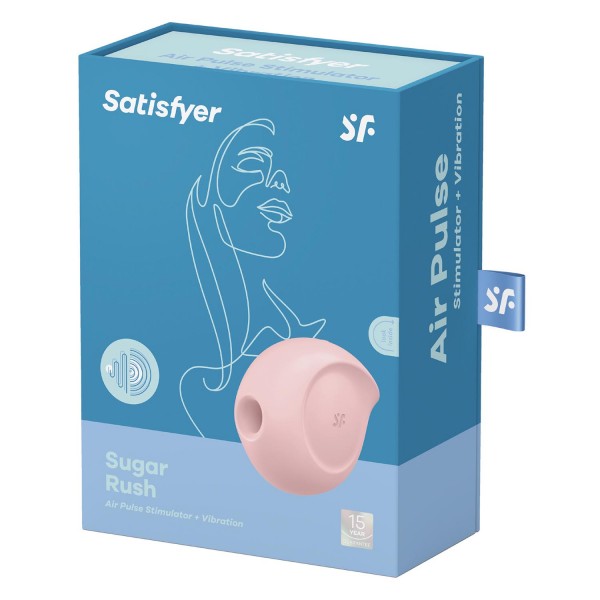 Satisfyer sugar rush estimulador y vibrador de aire rosa 1un